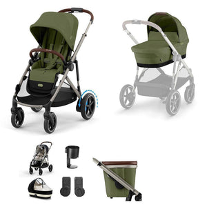 CYBEX e-Gazelle S Essential Pushchair Bundle-Stroller Bundles-Moon Black-No Footmuff | Natural Baby Shower