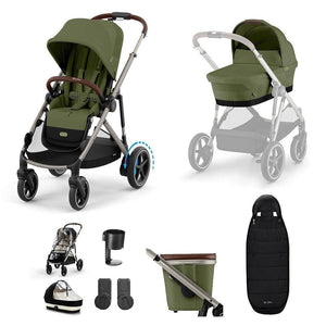 CYBEX e-Gazelle S Essential Pushchair Bundle-Stroller Bundles-Moon Black-No Footmuff | Natural Baby Shower