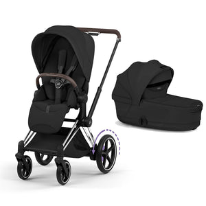 CYBEX e-Priam Style Single Pushchair-Strollers-Sepia Black-Chrome Brown | Natural Baby Shower