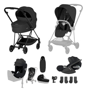 Cybex Mios Ultimate Birth & Beyond Bundle - Comfort Collection-Travel Systems-Sepia Black-Without Base | Natural Baby Shower