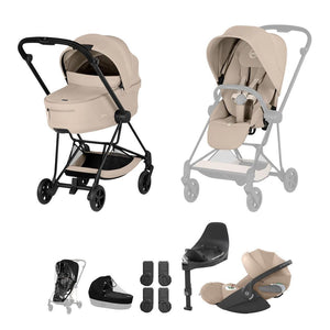 Cybex Mios Ultimate Bundle - Comfort Collection-Travel Systems-Cozy Beige-With Base | Natural Baby Shower