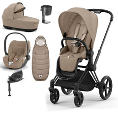 CYBEX Priam Cloud T Ultimate Travel System - Cozy Beige-Travel Systems-Matt Black-Lux | Natural Baby Shower