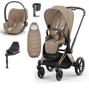 CYBEX Priam Cloud T Ultimate Travel System - Cozy Beige-Travel Systems-Rose Gold-None | Natural Baby Shower