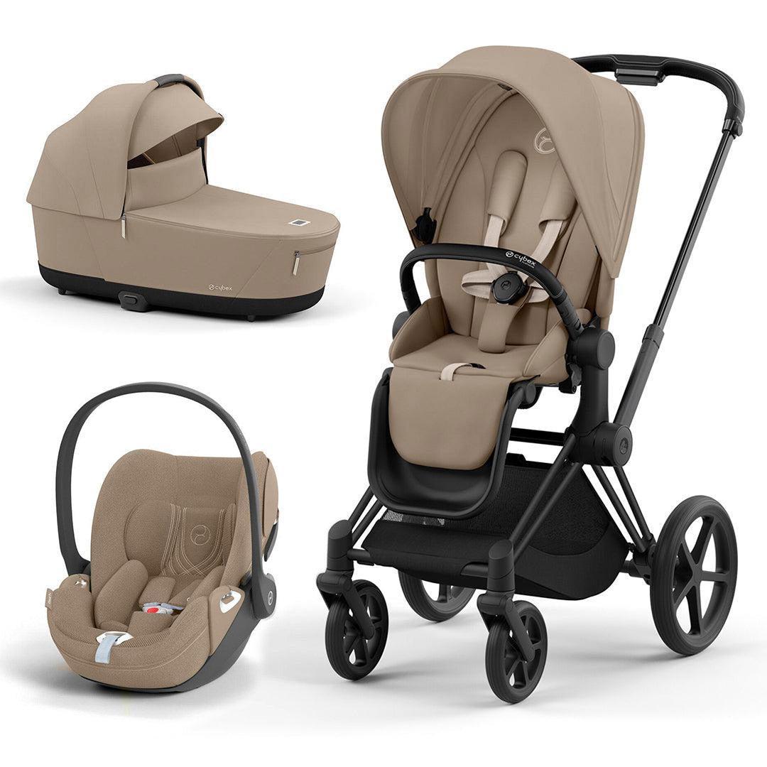 CYBEX Priam Cloud T Travel System - Cozy Beige-Travel Systems-Matt Black-Lux | Natural Baby Shower