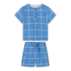Fliink - Cha Cha Gingham Shorts and T-Shirt Set | Blue