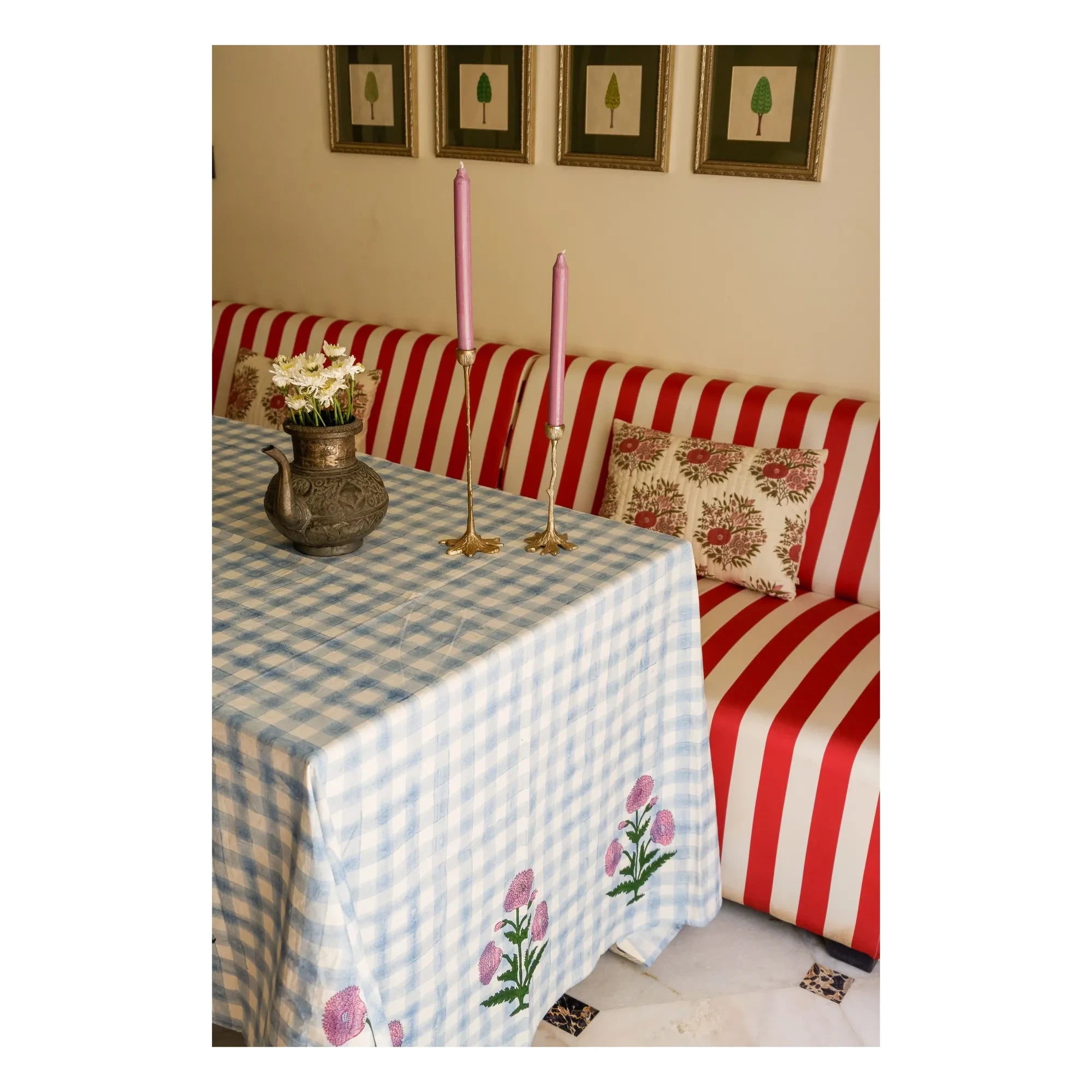 Doing Goods - Iris Checkered Tablecloth | Blue