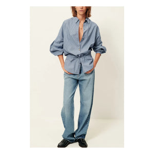 Sessùn - Santalin Cotton Striped Blouse | Blue