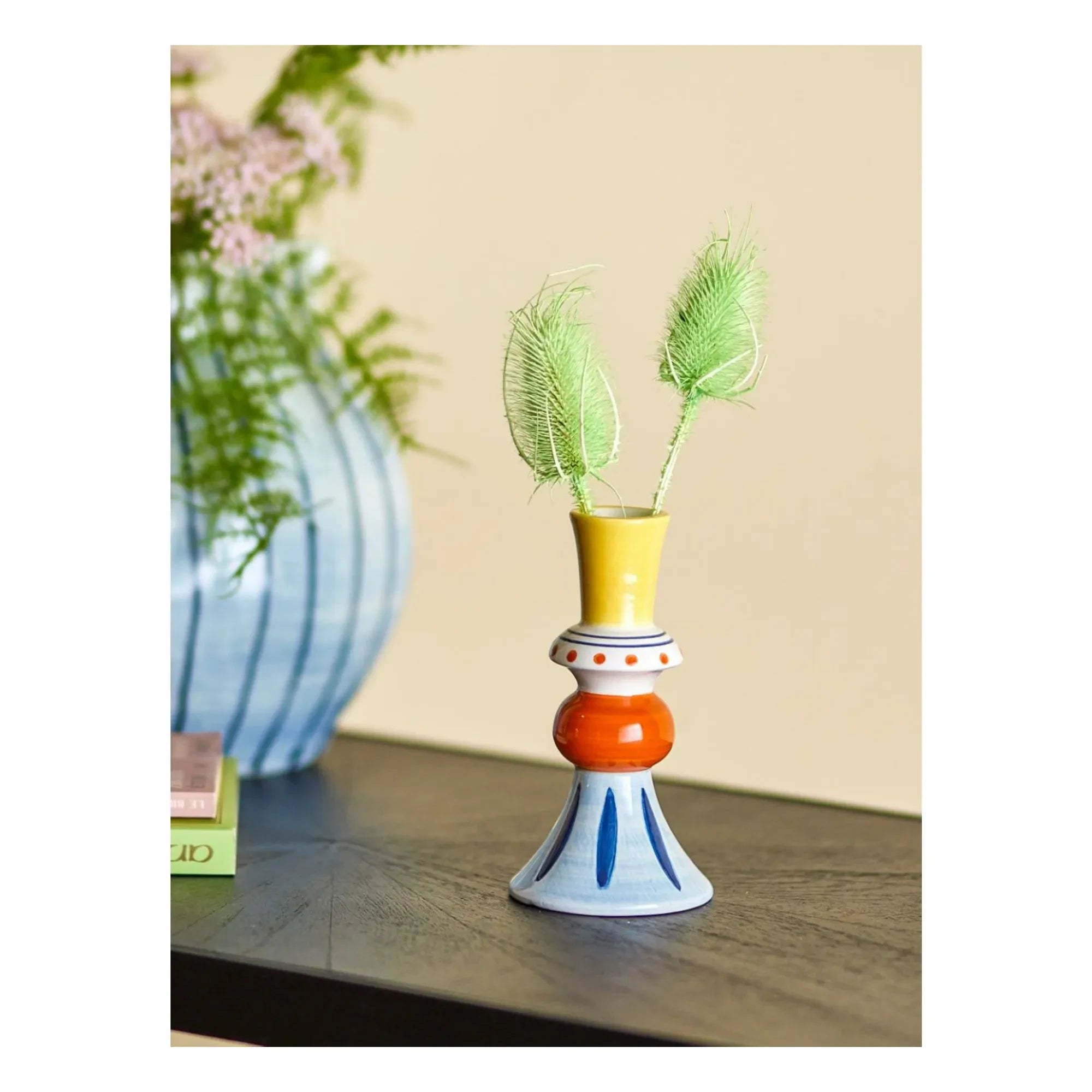 Bloomingville - Kairi Stone Ceramic Vase | Yellow