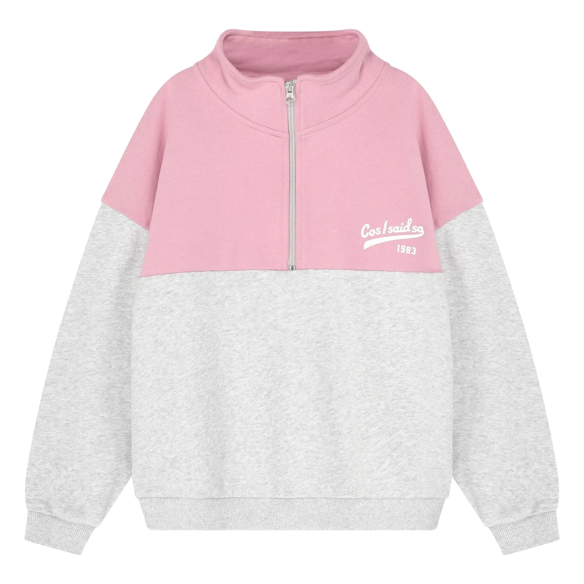 Cos I Said So - Organic Cotton Logo Zip-up Sweatshirt | Pink