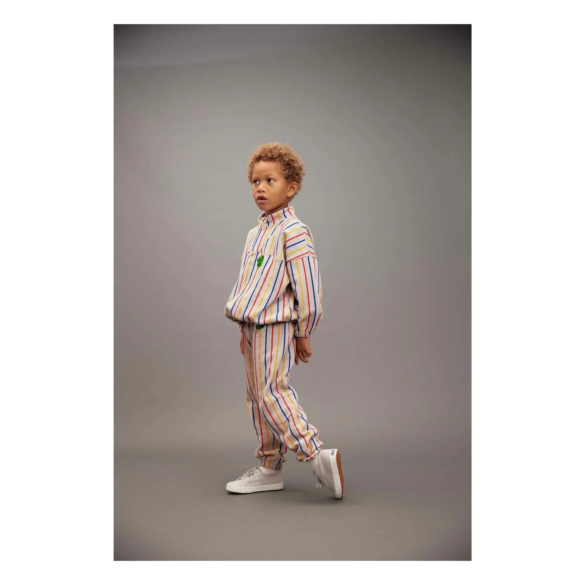 Mini Rodini - Clover Striped Organic Cotton Sweatpants | Ecru