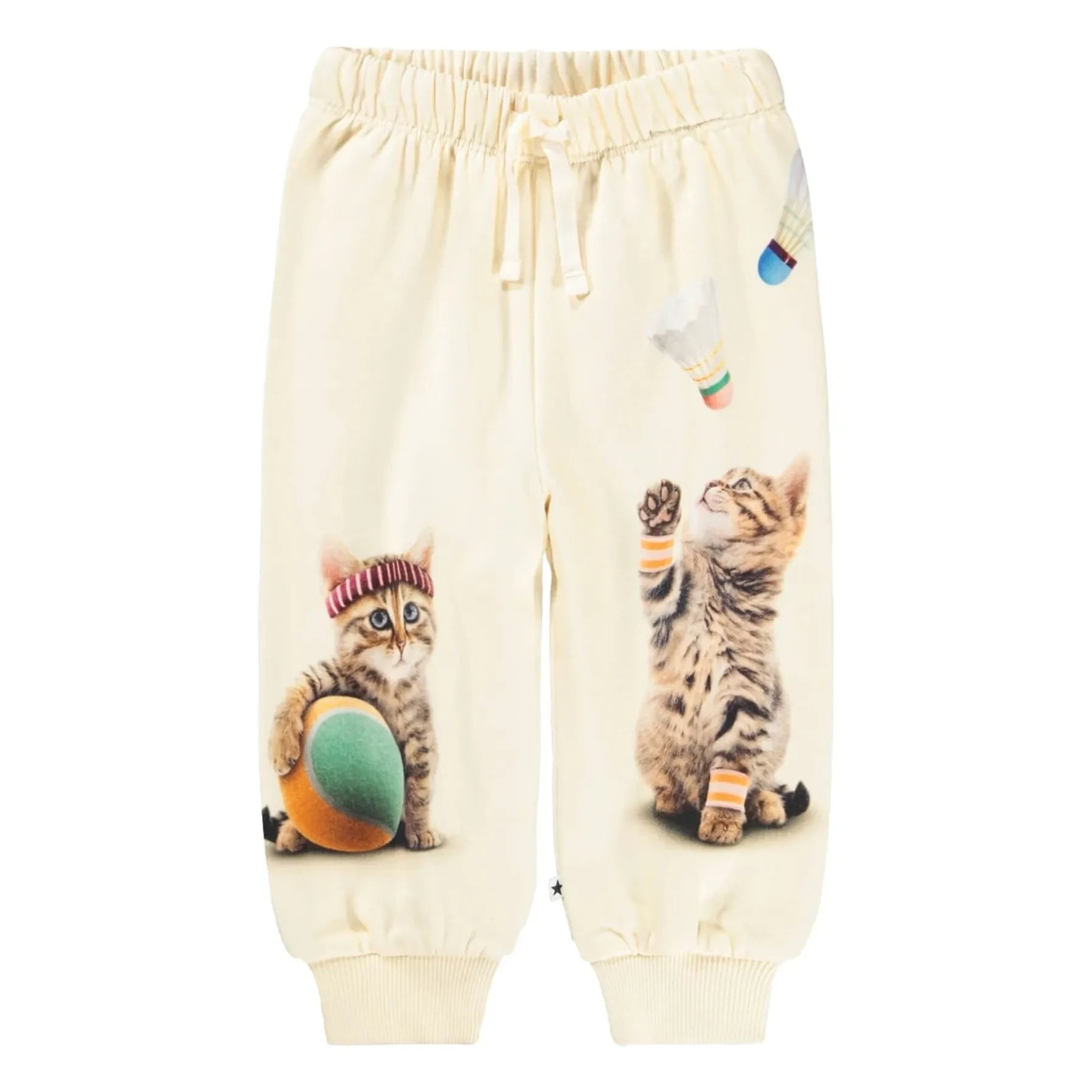 Molo - Simeon Cats Organic Cotton Joggers | White