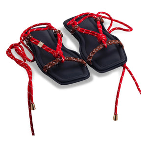 Flòwze - Flò Square Double Strap Sandals | Red