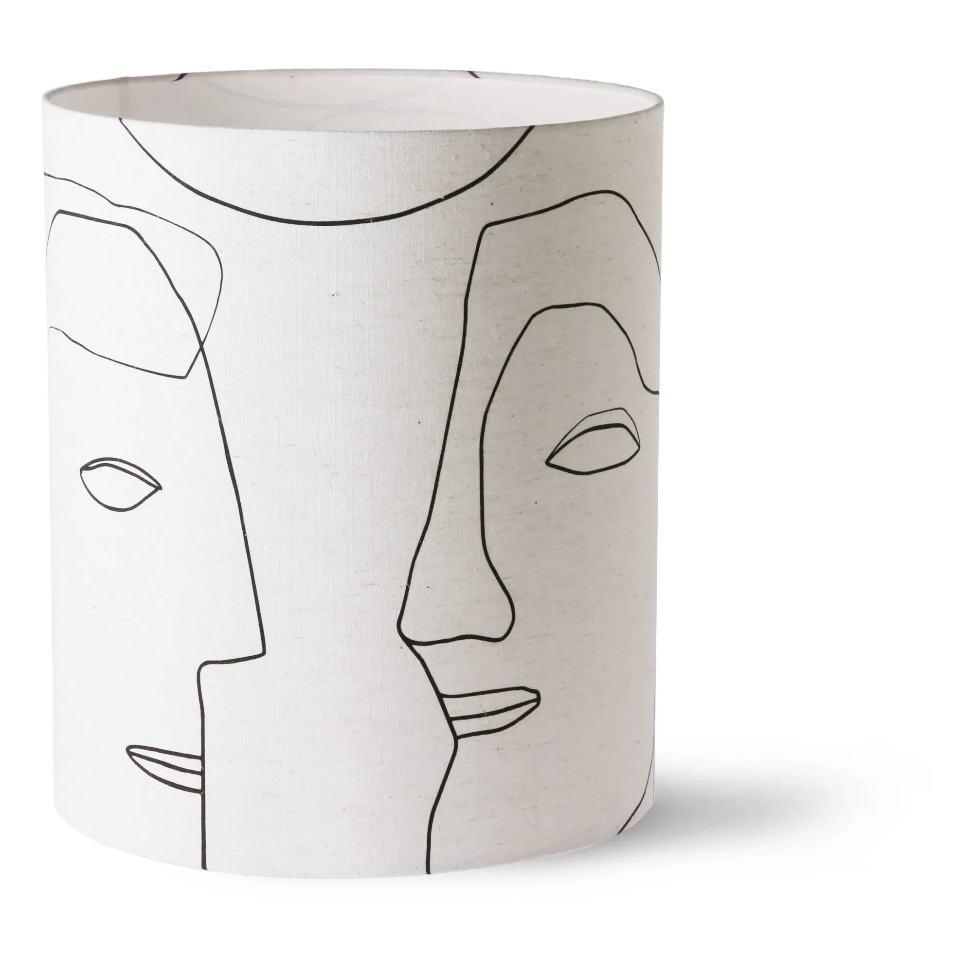 HKliving - Cylindrical Face Linen Lampshade