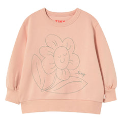 Tinycottons - Flower Sweat Organik Pamuk | Soluk Pembe