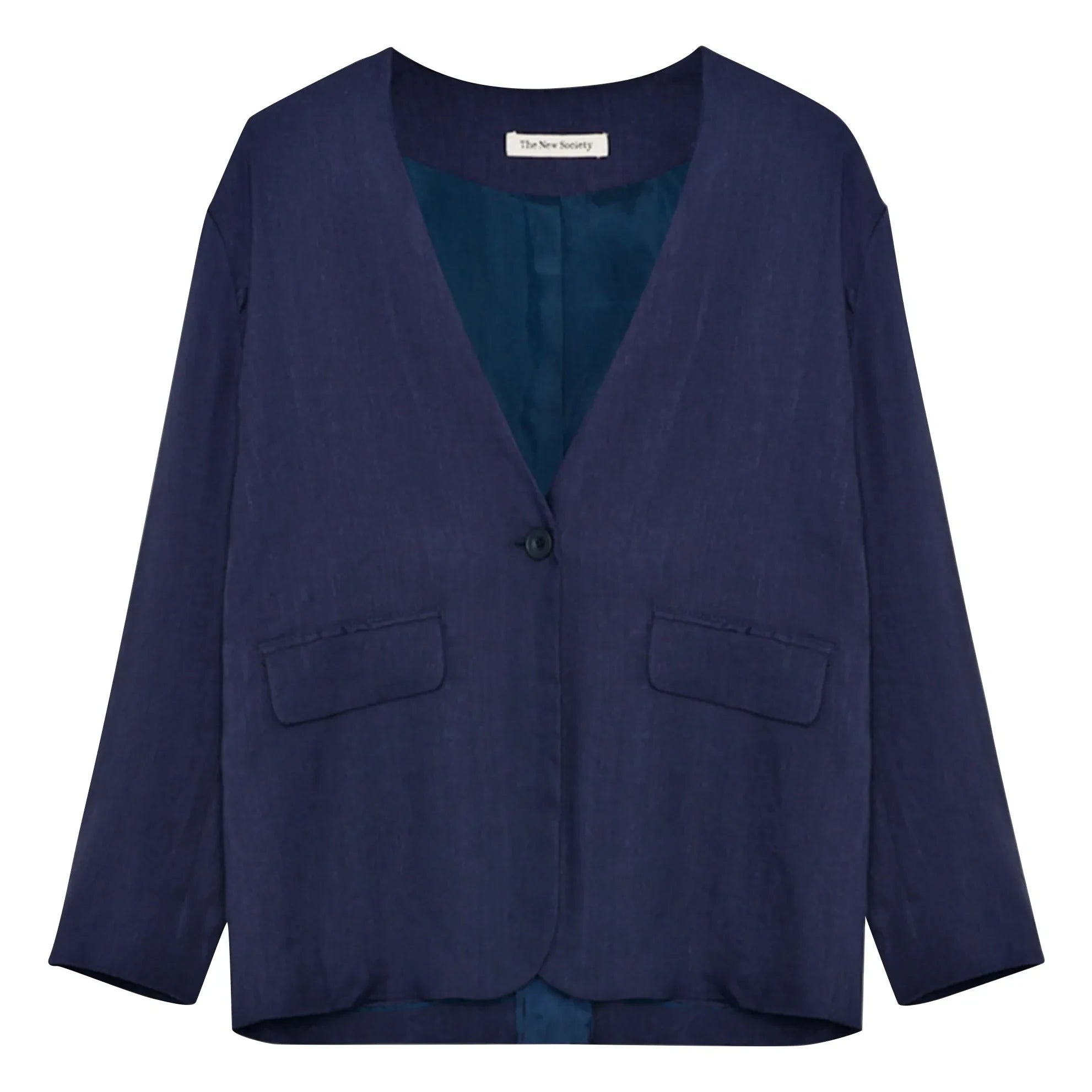the new society - Blazer Luz Linen | Midnight blue
