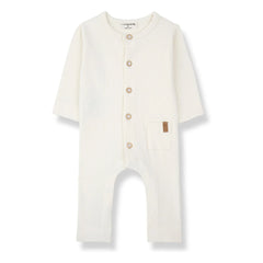 1+ in the family - Caproig Ribbed Pajamas | White