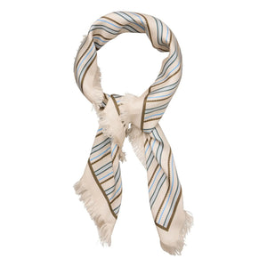 Becksöndergaard - Scallopia Striped Silk Scarf | Cream