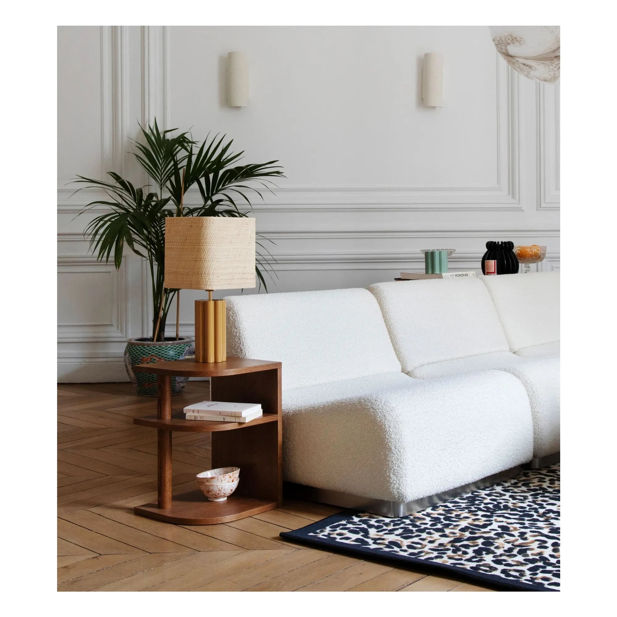 The Socialite Family - Opera Side Table with Iroko Veneer - Left Version | Iroko