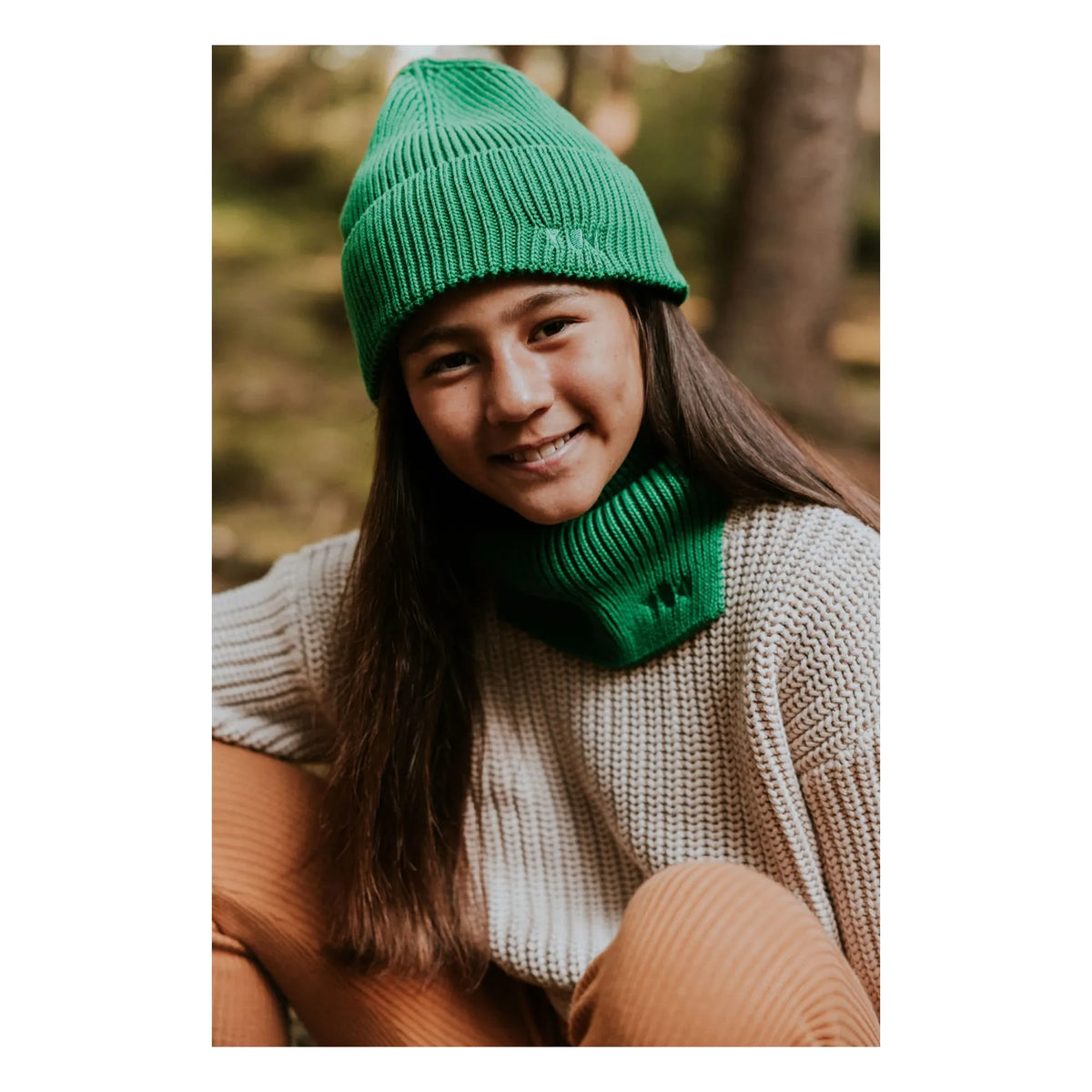 Yuki - Organic cotton hat | Chrome green