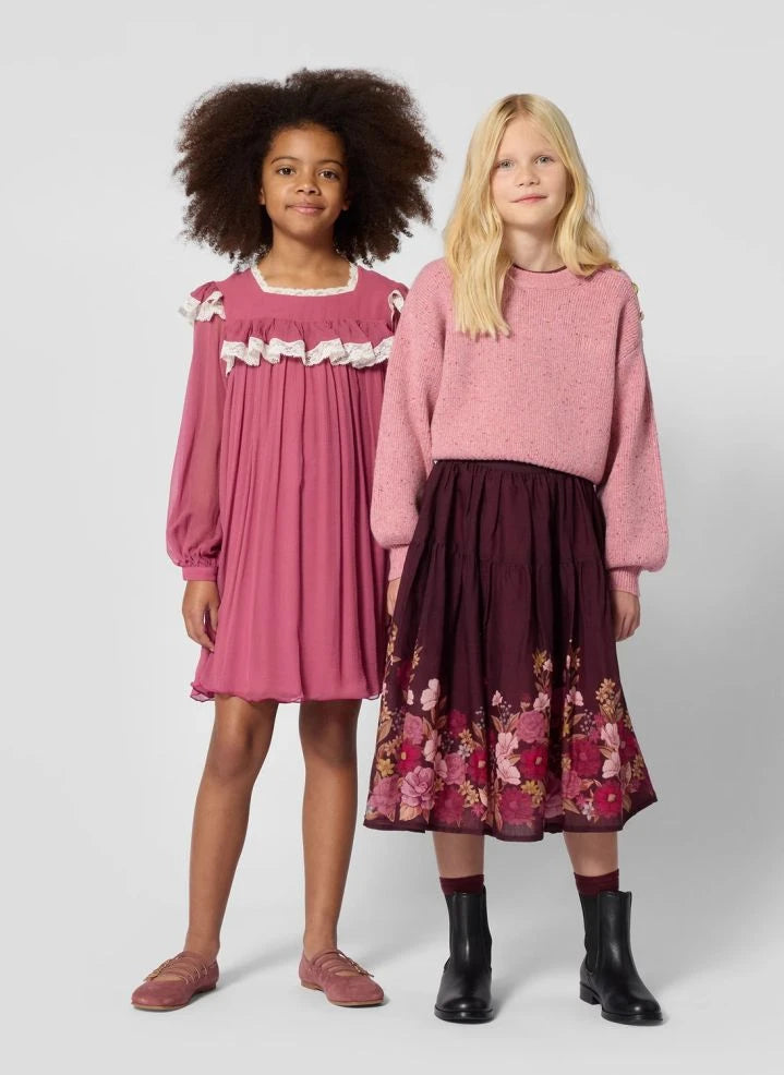 Chloé - Crinkled Silk Lace Dress | Pink