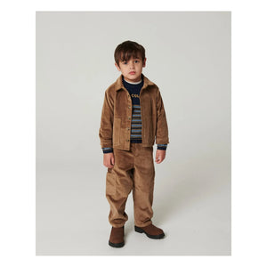 Copenhagen Colors - Relaxed Fit Embroidered Organic Cotton Ribbed Corduroy Pants | Beige