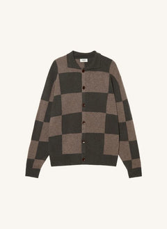 Pompeii - Green Checked Polo Cardigan