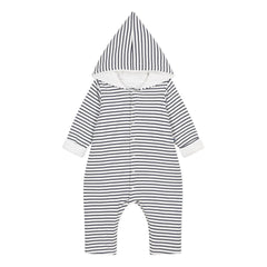 Petit Bateau - Long Hooded Romper | Navy Blue