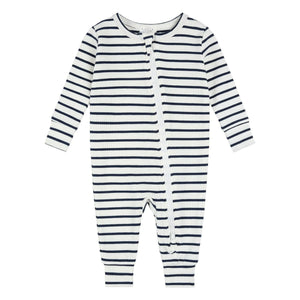 Petit Lem - Ribbed organic cotton and modal footed pajamas | Navy Blue