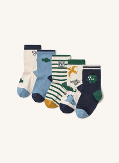 Liewood - Silas Dinosaur 5-Pack Socks | Green