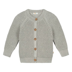 Yuki - Organic Cotton Raglan Cardigan | Gray