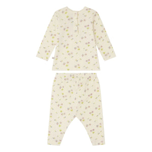 Bonpoint - Genna Floral Organic Cotton T-Shirt and Leggings Set | Ecru