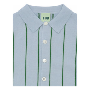 FUB - Striped Shirt Extra Thin Mesh Organic Cotton | Light Blue