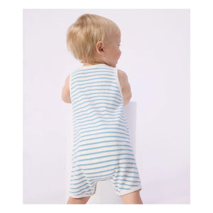 Petit Bateau - Striped Towel Romper | Blue