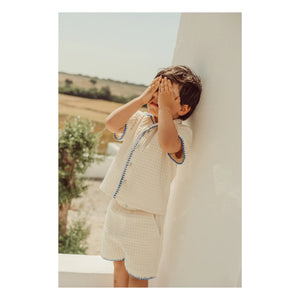 THE LiTTLE POETS - Alvaro Gauffrée embroidered shirt | Ecru