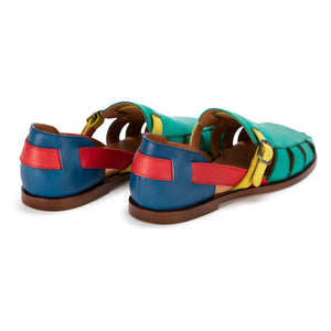 Bobo Choses - Color Block Leather Sandals | Green