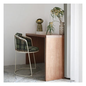 Honoré - Palmer Chair, Checked Velvet | Green