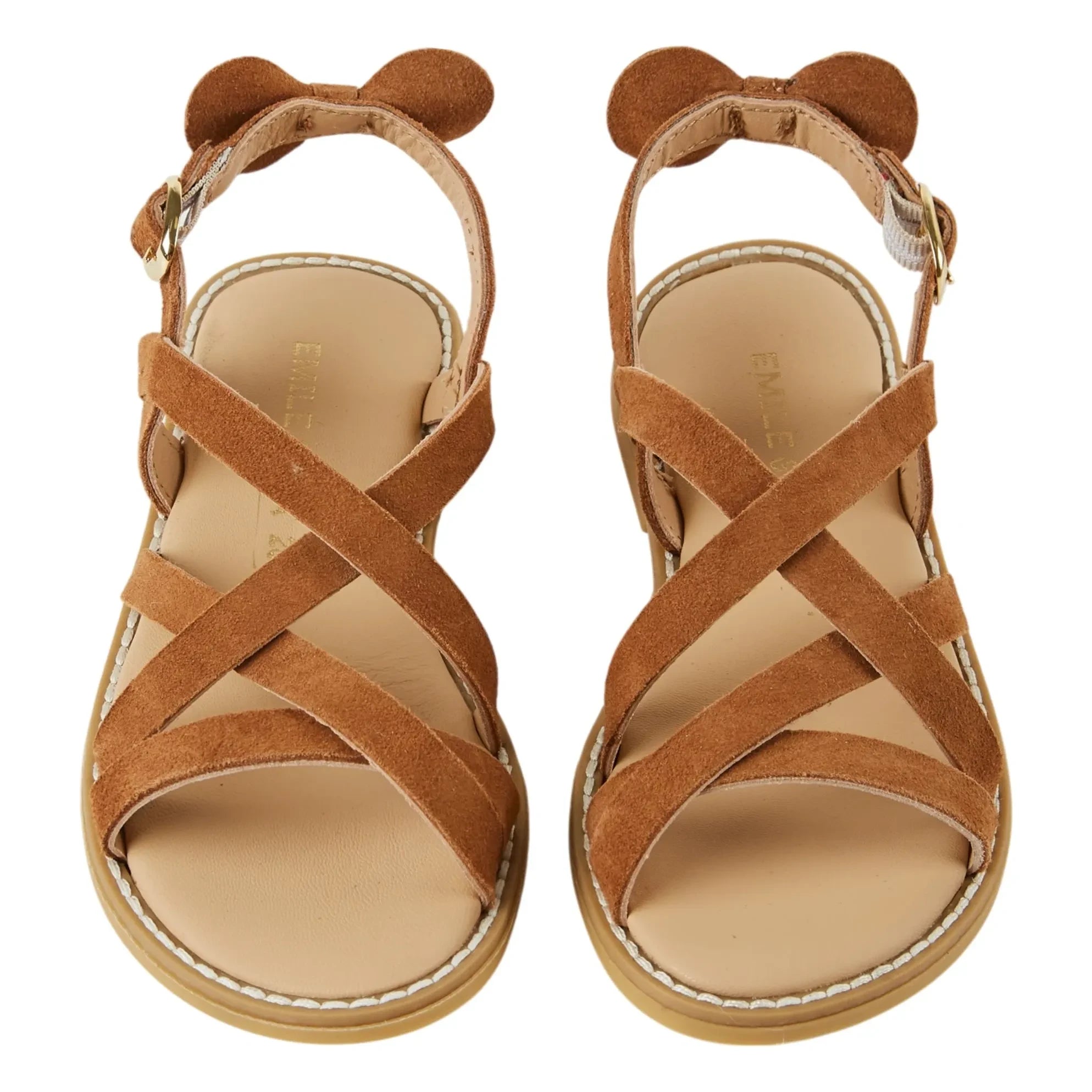 Emile et Ida - Leather Cross-Strap Sandals | Camel