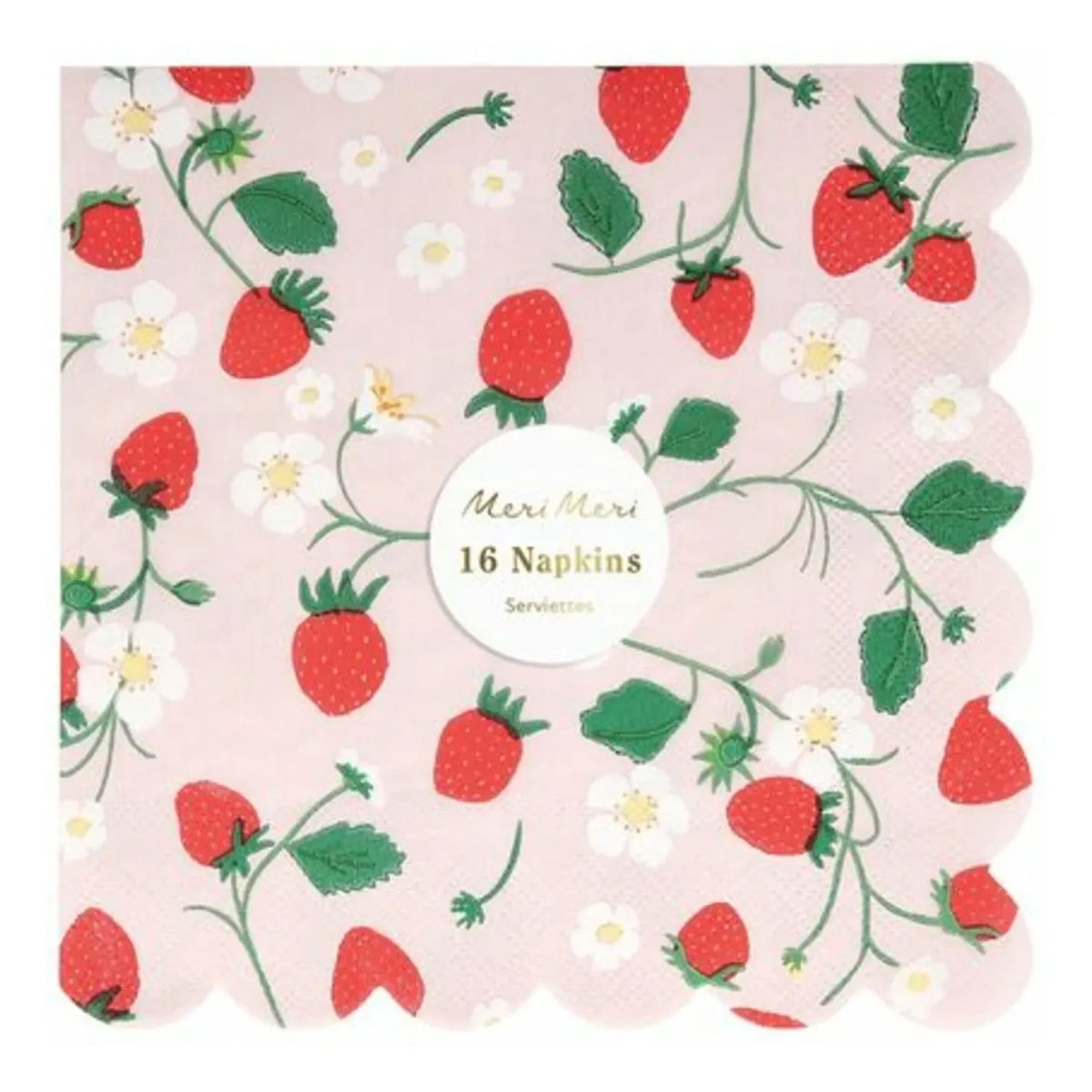 Meri Meri - Strawberry Paper Towels - Set of 16