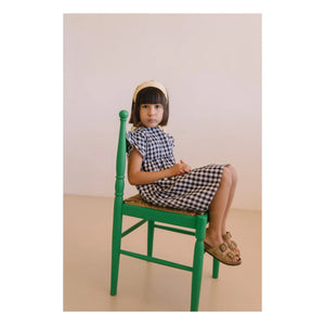 Studio Bohème - Cousine Vichy Organic Cotton Gauze Dress | Black