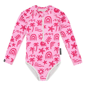Beach & Bandits - Tropical Breeze UV-Protection Swimsuit Recycled Fibers | Pink