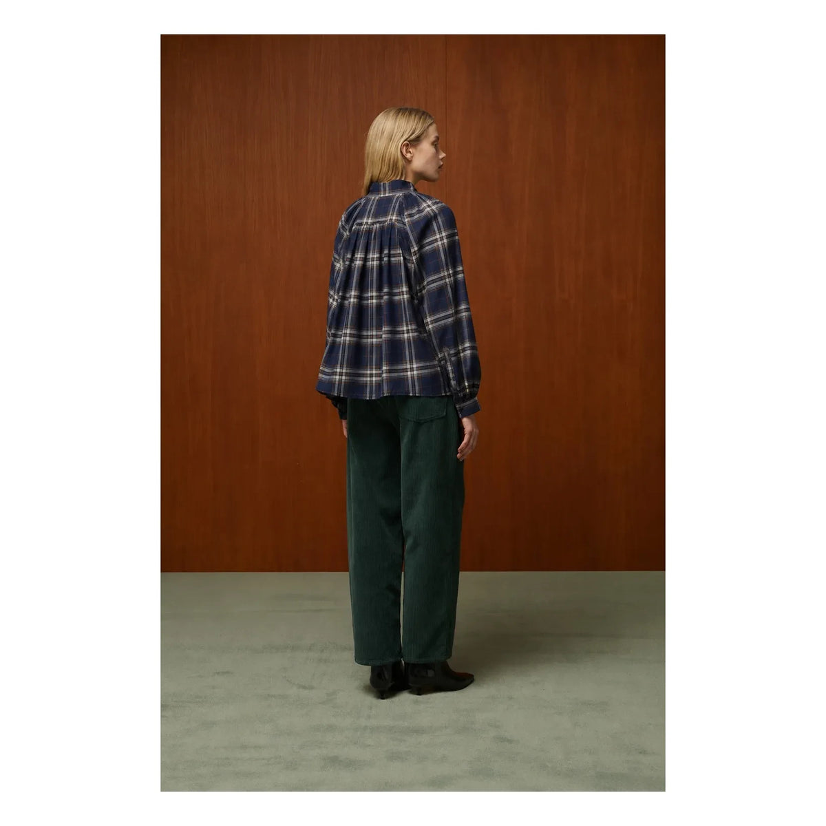 BELLEPIECE - Paxos Checked Blouse | Blue