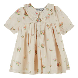 Emile et Ida - Organic Cotton Floral Pattern Maxi Dress | Cream
