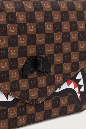 Sprayground - Brown Adjustable Strap Bag with Sharks in Paris 910B9310NSZ