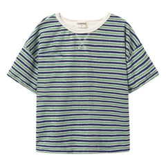 Cozmo - Enea Striped Towel T-Shirt | Navy Blue