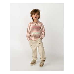 Donsje - Leom Striped Organic Cotton Shirt | Ecru