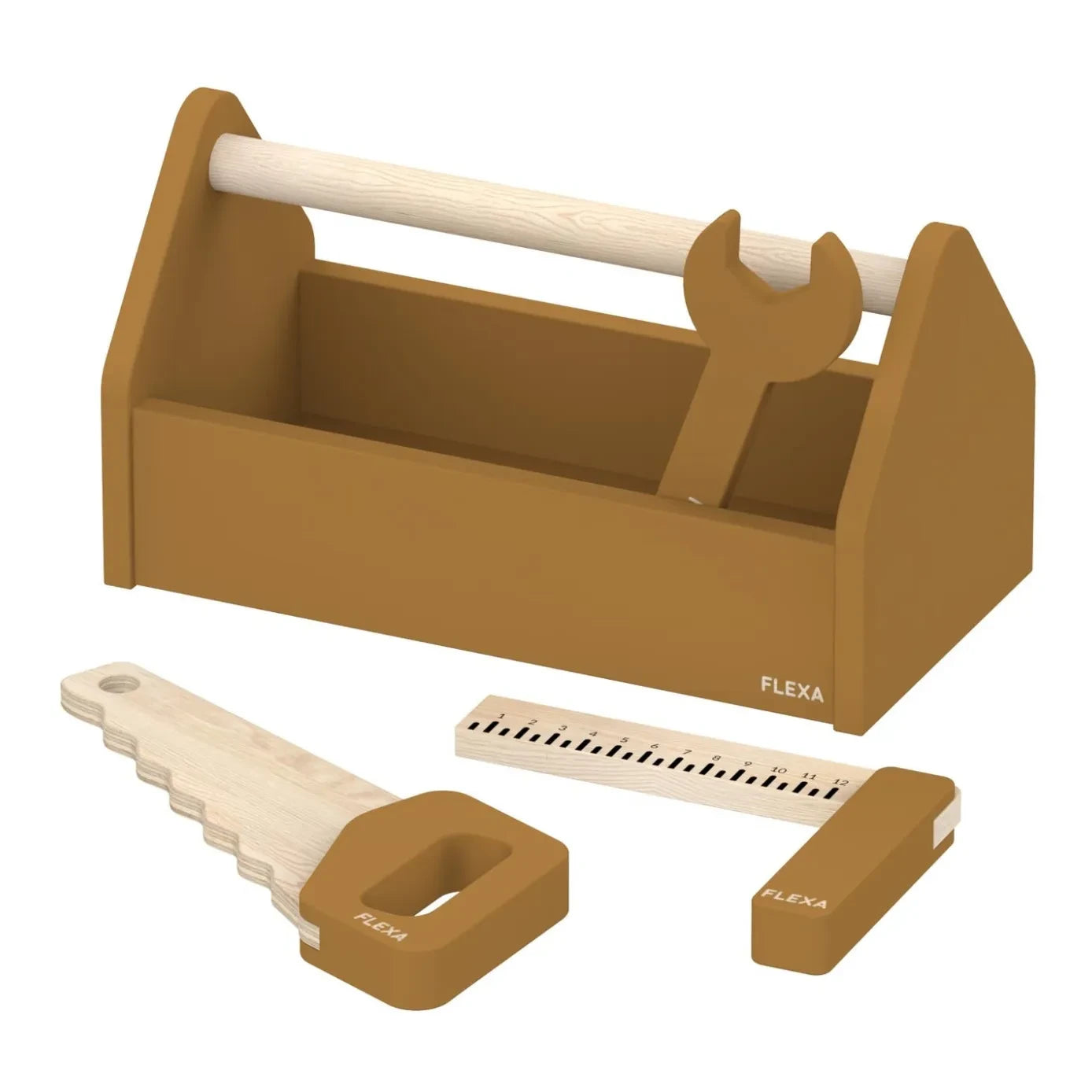 Flexa - Wooden Tool Set - 4 Pieces | Camel