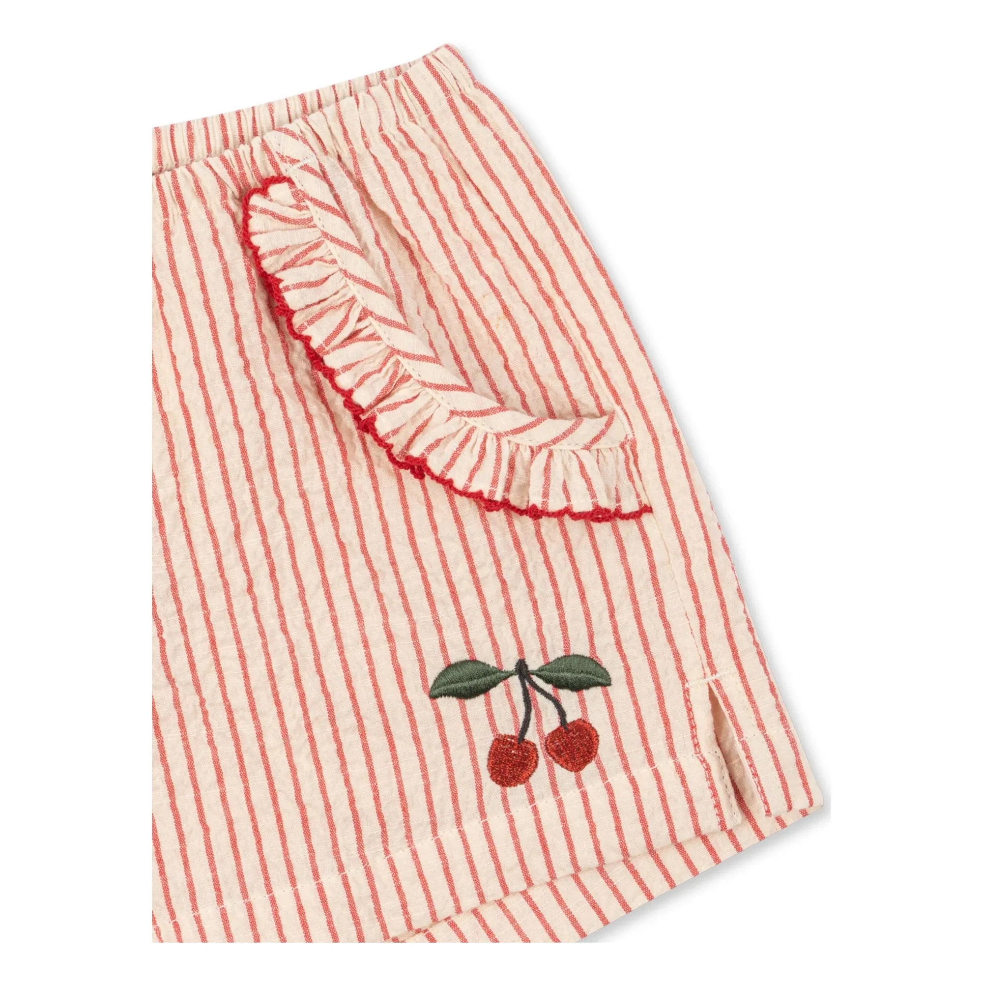 Konges Sløjd - Ellie Striped Organic Cotton Shorts | Red