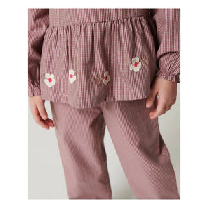 Copenhagen Colors - Organic Cotton Checked Trousers | Dusty Pink