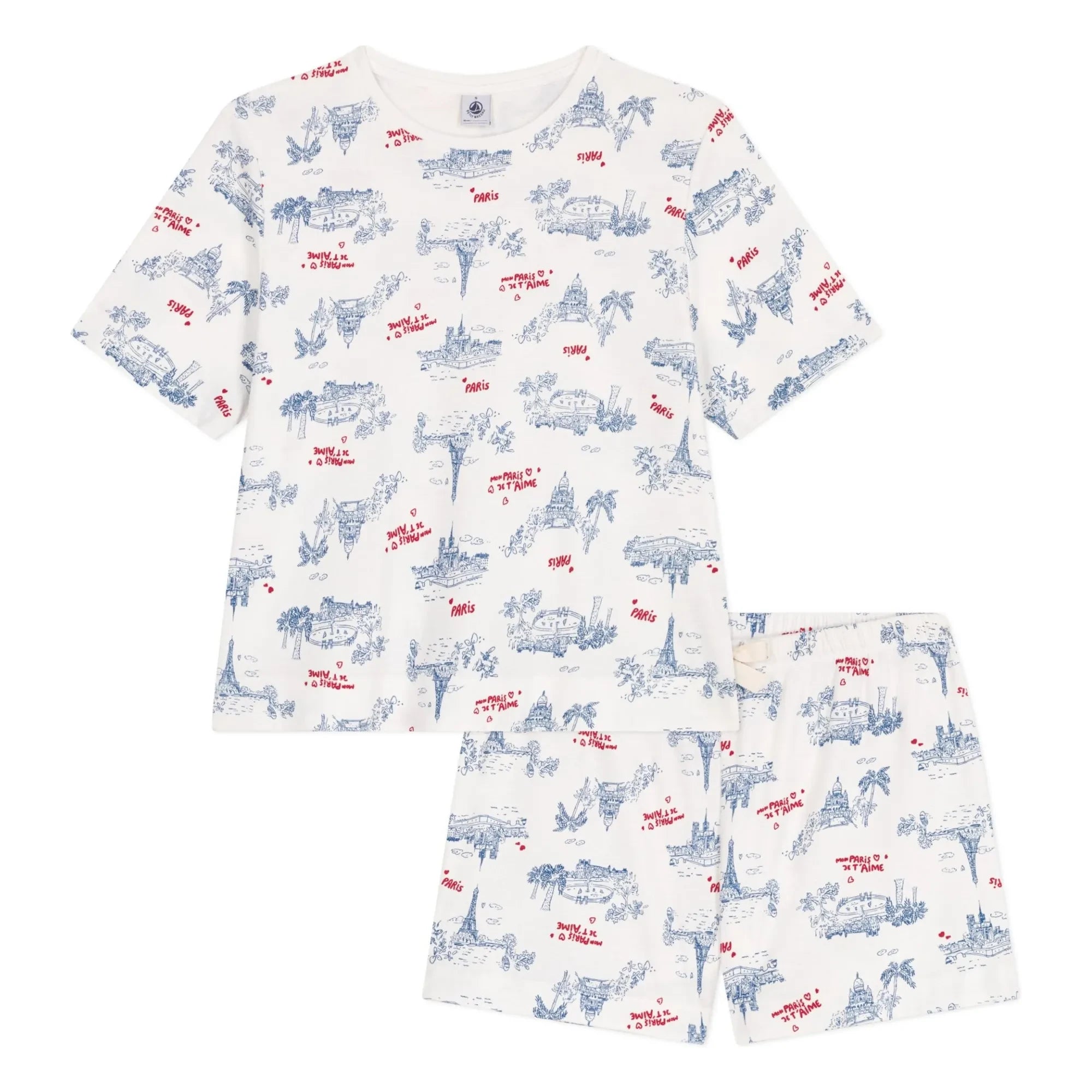 Petit Bateau - Broken Organic Cotton Pajama Shorts | Ecru