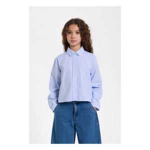 Smallable Kid - Clara Striped Short Shirt | Light Blue